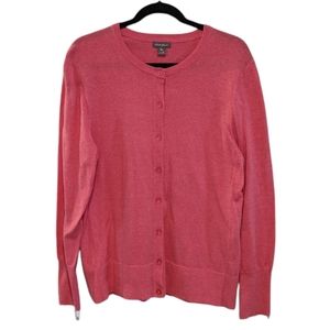 Pink Button Down Cardigan Sweater, Size XL